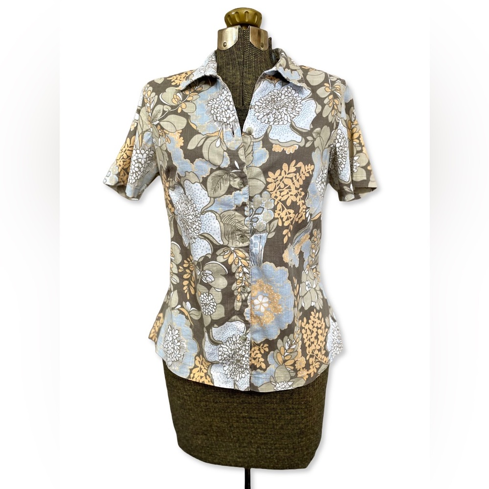 Vintage Columbia Hawaiian Floral Button Down Shirt Short Sleeve Cotton Gorpcore